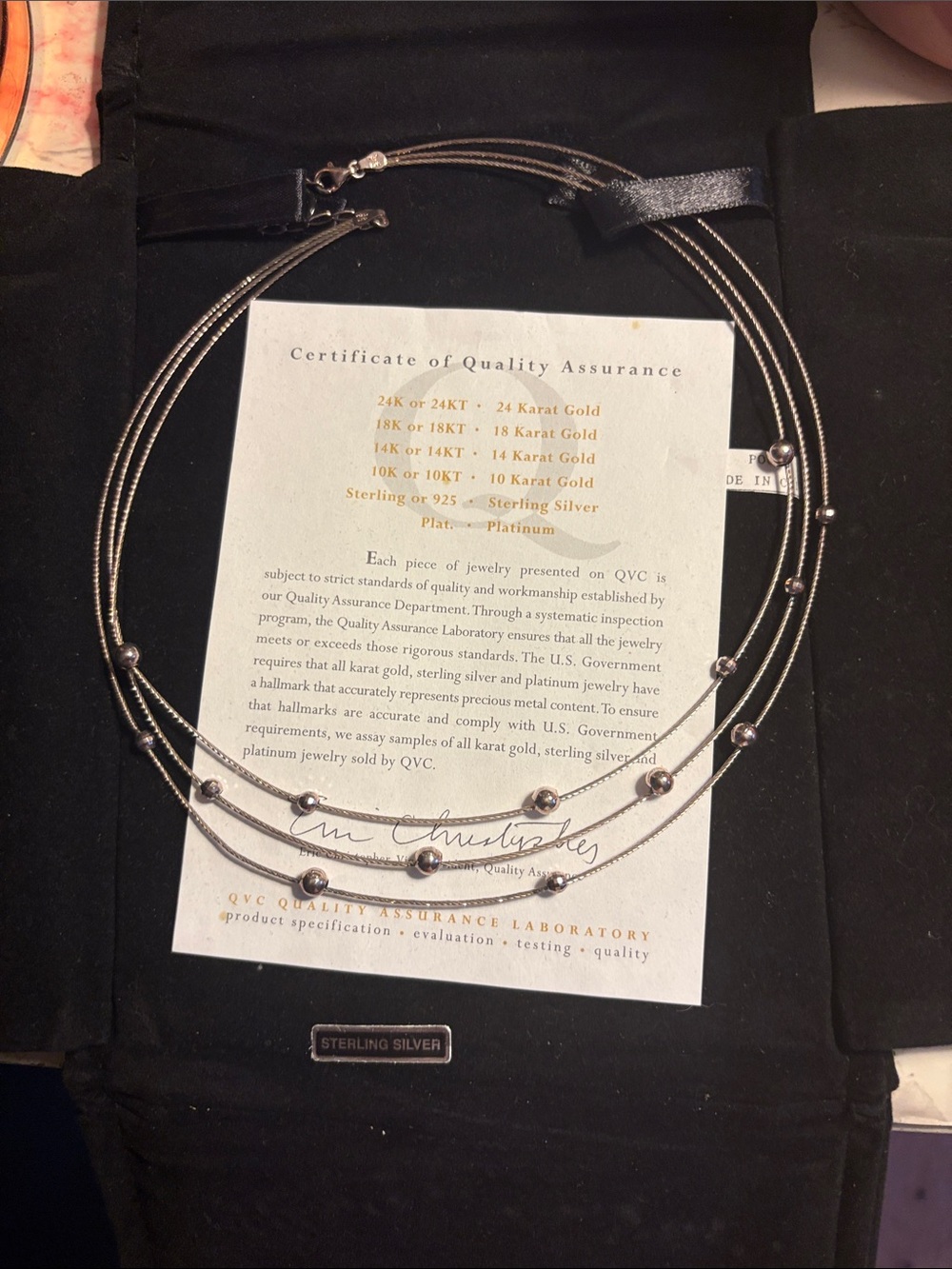 QVC Sterling Silver Multi-Strand Beaded Necklace
